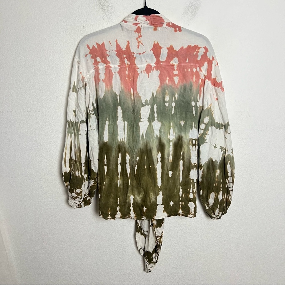 Young Fabulous & Broke Tie-Dye Kimono Top in Pink and Olive - Picture 8 of 9